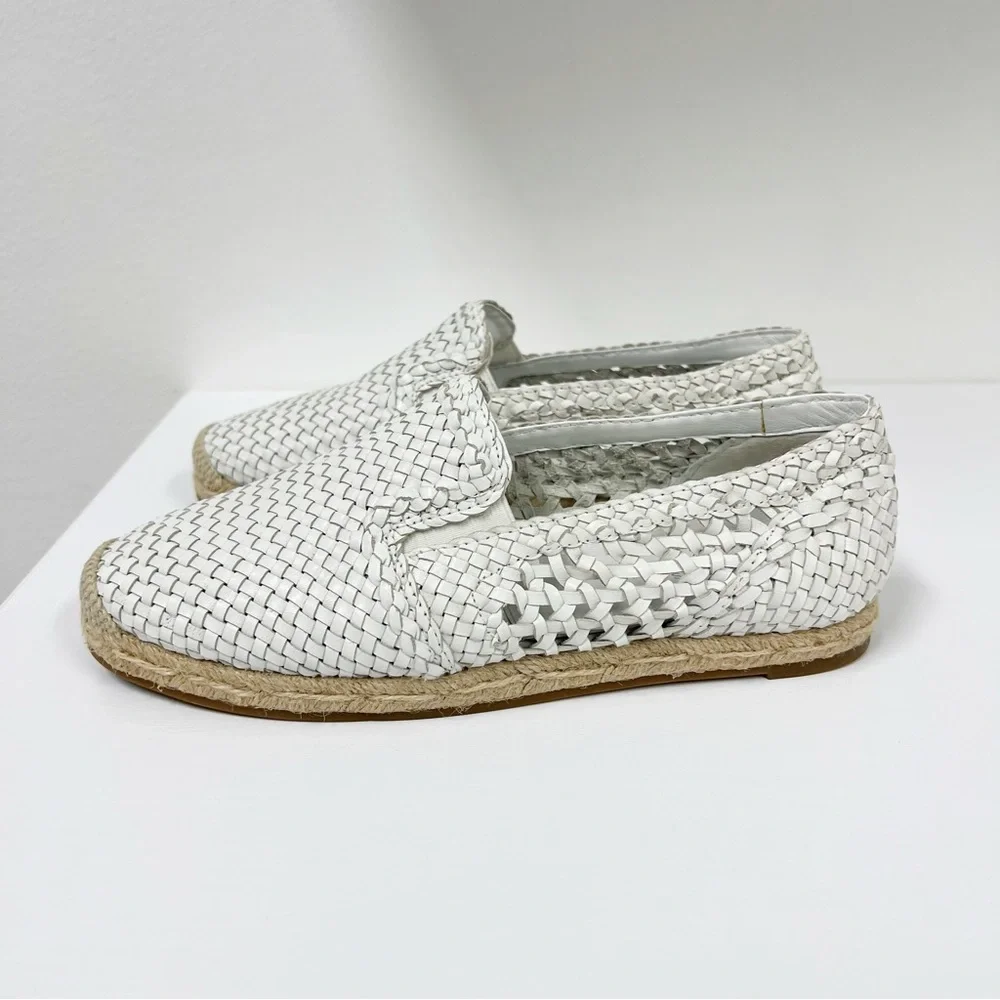 Michael Kors Collection Toni Espadrilles Flat in Optic‎ White 38 Leather